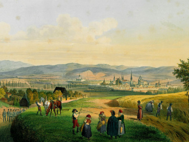 František Kalivoda (1824–1858): Olomouc od jihozápadu. Litografie z roku 1953.